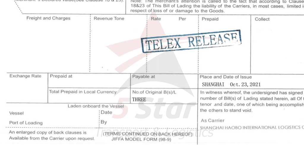Telex Release Bill trong xuất nhập khẩu là gì