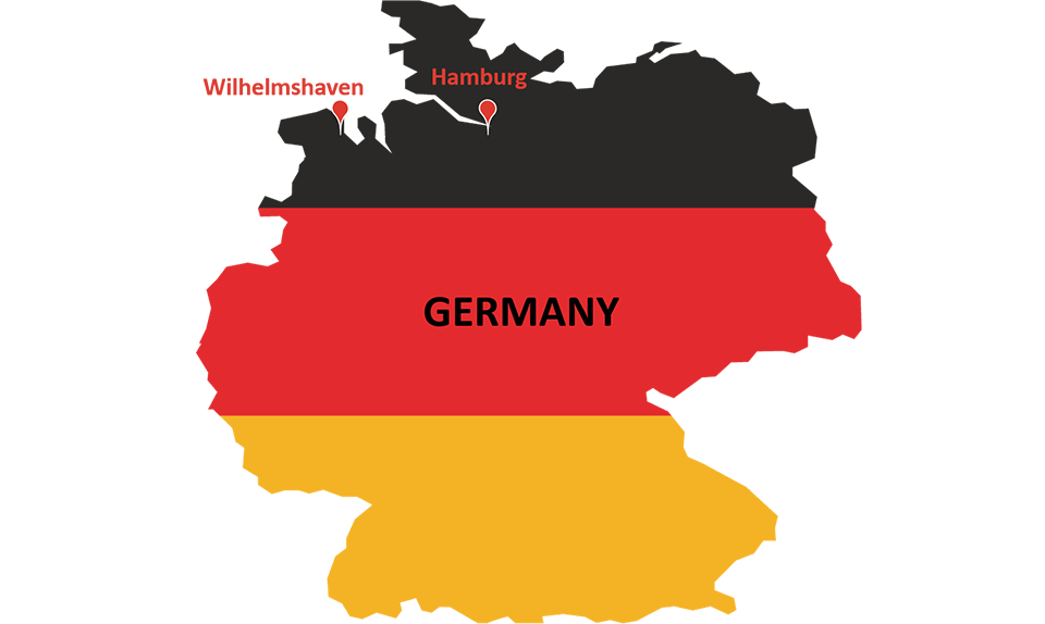 Bản đồ cảng biển tại Đức (Germany)