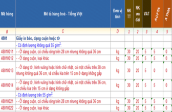 Banner một số mã HS dành cho giấy nguyên liệu xuất nhập khẩu