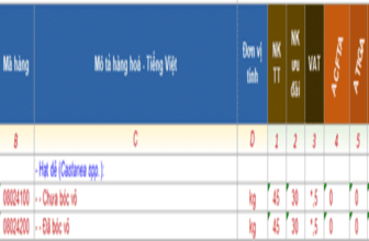 Banner một số mã HS dành cho hạt dẻ xuất nhập khẩu