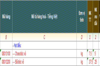 Banner một số mã HS dành cho hạt điều xuất nhập khẩu