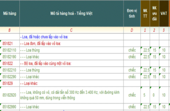 Banner một số mã HS dành cho loa xuất nhập khẩu