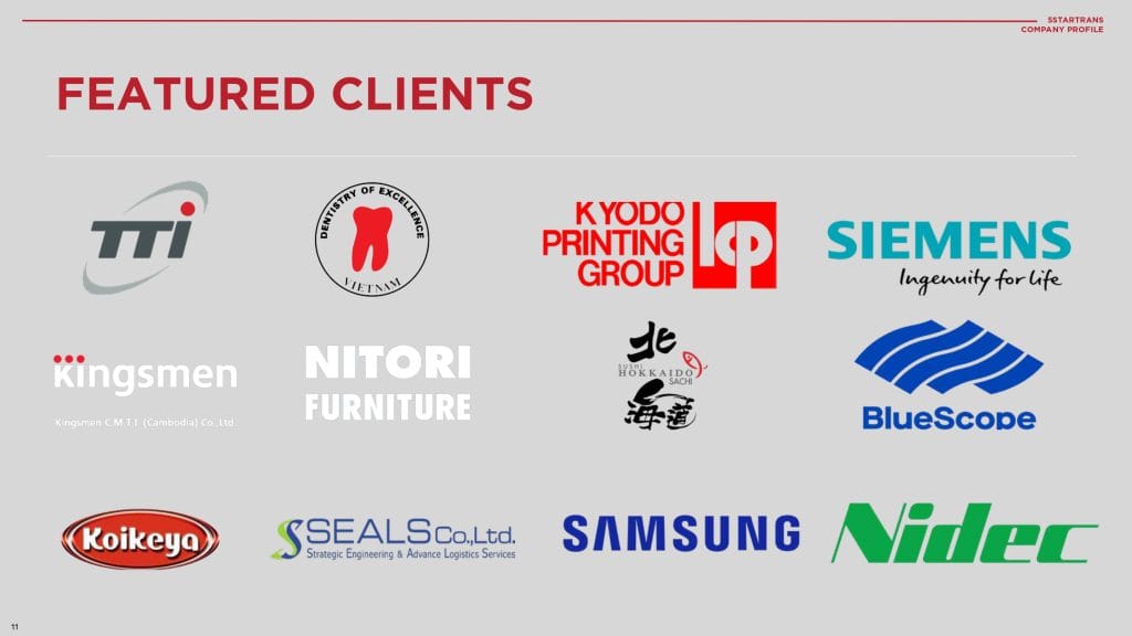CTy Vận Tải Toàn Cầu Năm Sao - Dịch Vụ Vận Tải - Khai Hải Quan Uy Tín 7 Featured Clients Vận tải 5 Sao