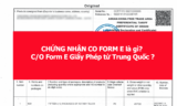 Chứng nhận CO Form E là gì ? C/O Form E Giấy Phép từ Trung Quốc ?