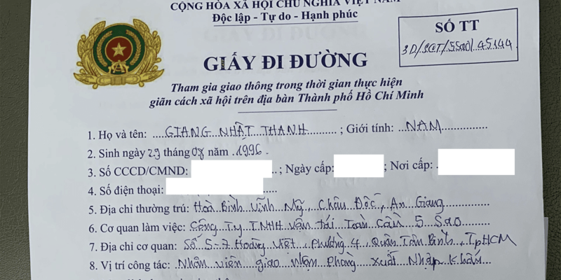 Mẫu Giấy Phép Đi Đường Dành Cho Nhân Viên Xuất Nhập Khẩu