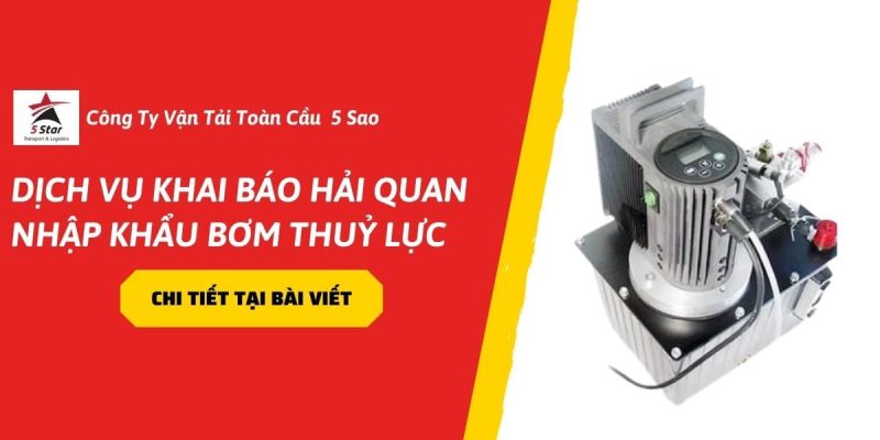 Dịch Vụ Khai Báo Hải Quan Nhập Khẩu Bơm Thuỷ Lực Chuyên Nghiệp