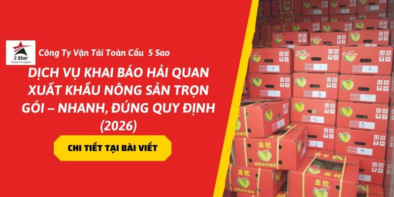 Dịch Vụ Khai Báo Hải Quan Xuất Khẩu Nông Sản Trọn Gói – Nhanh, Đúng Quy Định (2026)